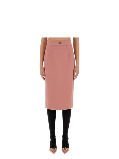 DOLCE & GABBANA WOMEN'S DG LOGO LONGUETTE PENCIL SKIRT