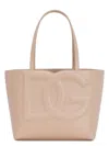 Dolce & Gabbana Women's Dg Logo Small Leather Tote Bag In Powder