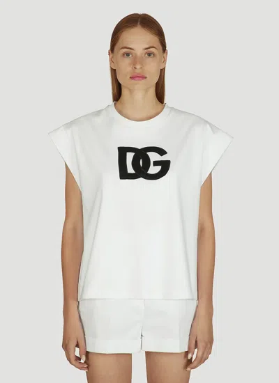 Dolce & Gabbana Women Dg Logo T-shirt In White