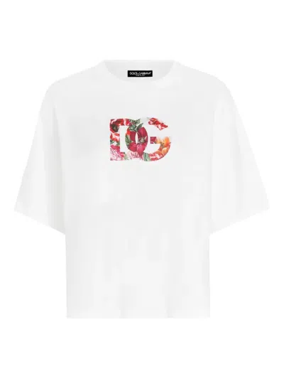 Dolce & Gabbana Women Logo Cotton T-shirt In Multi