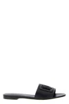 Dolce & Gabbana Dolce&gabbana Women Dg Logo Rubber Beachwear Sliders In Black