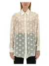 Dolce & Gabbana Burnout Sheer Silk Shirt In White