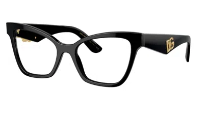 Pre-owned Dolce & Gabbana Women's Dg3369 501 52 Fashion 52mm Black Opticals In Clear