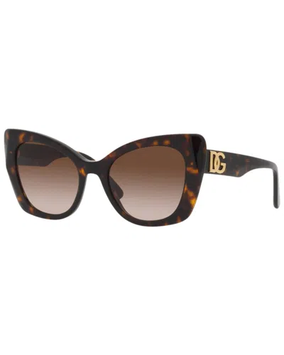 Dolce & Gabbana Women's Low Bridge Fit Sunglasses, Dg4405f 53 In Brown