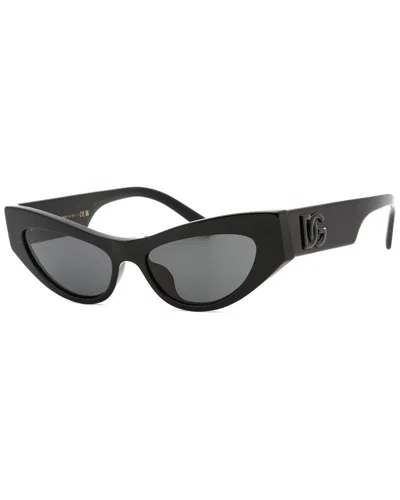 Dolce & Gabbana Logo-embossed Cat-eye Frame Sunglasses In Schwarz