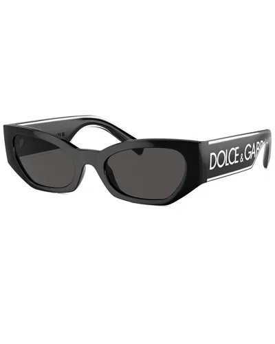 Dolce & Gabbana Cat Eye Sunglasses, 52mm In Black