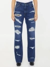 Dolce & Gabbana Distressed-effect Straight-leg Jeans In Light Blue