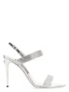 Dolce & Gabbana Embellished Satin Keira Mini Sandals With 10.5 Cm Heel Height In Silver