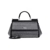 Dolce & Gabbana Sicily Small Embellished Satin Tote Bag In Black