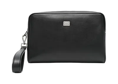 Pre-owned Dolce & Gabbana Women's  Logoplaque Clutch In Black