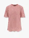 Dolce & Gabbana Cordonetto Lace T-shirt In Pink