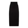 Dolce & Gabbana Cady Calf-length Skirt With Slits In Black
