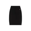 Dolce & Gabbana Milano Rib Miniskirt With Dg Logo In Black