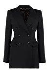 Dolce & Gabbana Double-breasted Blazer With Logoed Buttons In Black