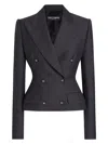 Dolce & Gabbana Double-breasted Dolce Jacket With Dg-branded Buttons In S8290
