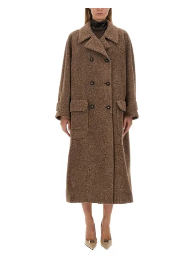 Dolce & Gabbana Women's Double-breasted Coat In Beige
