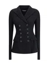 Dolce & Gabbana Women Double-breasted Jacket In Wool In Black