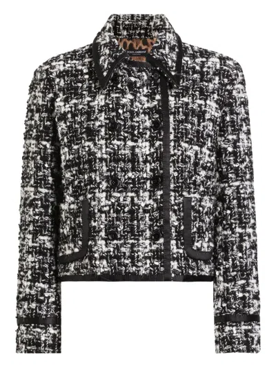 DOLCE & GABBANA DOLCE & GABBANA WOMEN'S DOUBLE-BREASTED JACKET IN WOOL BLEND CHECK