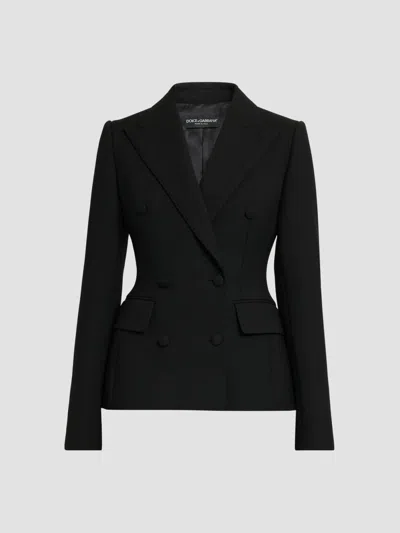 Dolce & Gabbana Women's Double Crepe Wool Blazer In Nero