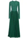 Dolce & Gabbana Cordonetto Lace And Silk Chiffon Gown In Multicolor