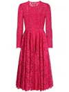 Dolce & Gabbana Calf-length Circle-skirt Dress In Cordonetto Lace In Multicolor