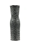Dolce & Gabbana Leopard Print Sleeveless Midi Dress In Multicolor