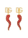 Dolce & Gabbana Capri Teardrop Brass Earrings Rhinestones In Gold