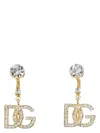 Dolce & Gabbana Crystal-embellished Logo Drop Earrings In Gold