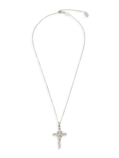 Dolce & Gabbana Women's Easy Diamond 18k White Gold & 0.40 Tcw Diamond Cross Pendant Necklace