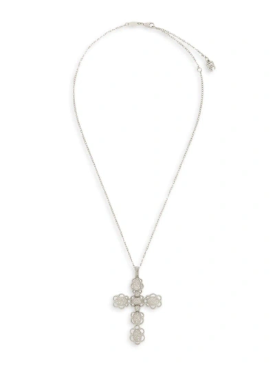Dolce & Gabbana Women's Easy Diamond 18k White Gold & 0.95 Tcw Diamond Cross Pendant Necklace In Metallic