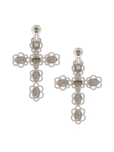 Dolce & Gabbana Women's Easy Diamond 18k White Gold & 2.10 Tcw Diamond Cross Drop Earrings