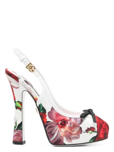 Dolce & Gabbana Women's Elegant Flower Print Satin Pumps