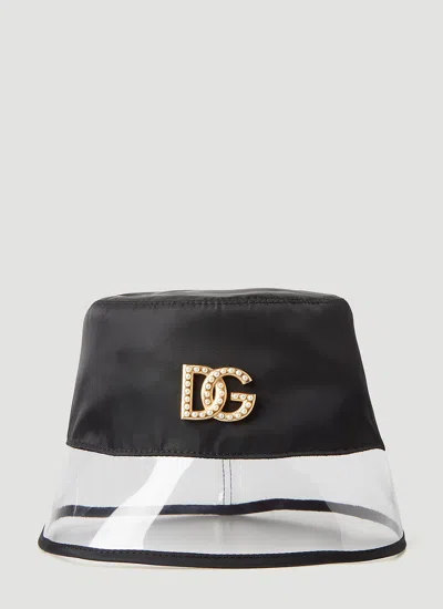DOLCE & GABBANA DOLCE & GABBANA WOMEN EMBELLISHED LOGO BUCKET HAT