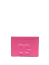 Dolce & Gabbana Card Holder With Embossed Logo In Pink & Purple
