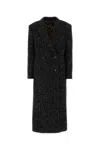 Dolce & Gabbana Herringbone-pattern Double-breasted Coat In Black
