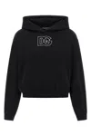 Dolce & Gabbana Cotton Sweatshirt With Dg Embroidery In Black