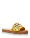 Dolce & Gabbana Majolica-print Logo-embroidered Sandals In Yellow