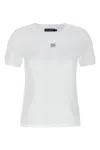 Dolce & Gabbana White Jersey Dg Logo Plate T-shirt In White