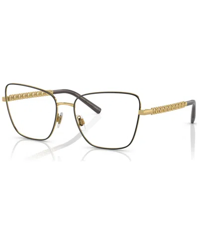 Dolce & Gabbana Women's Eyeglasses, Dg1346 57 In Gold,matte Black