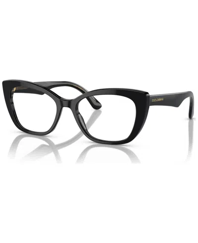 Dolce & Gabbana Women's Eyeglasses, Dg3360 52 In Black,transparent Gray