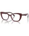 Dolce & Gabbana Women's Eyeglasses, Dg3360 54 In Bordeaux,transparent Bordeaux