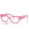 Dolce & Gabbana Dolce&gabbana 53mm Rectangular Reading Glasses In Transparent Pink
