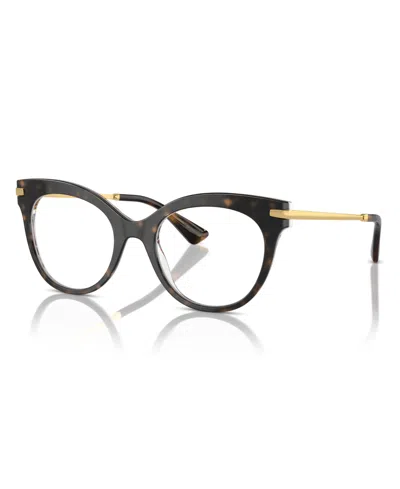 Dolce & Gabbana Women's Eyeglasses, Dg3392 In Havana On White Barrow