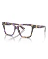 Dolce & Gabbana Logo-plaque Square-frame Glasses In Havana Blue