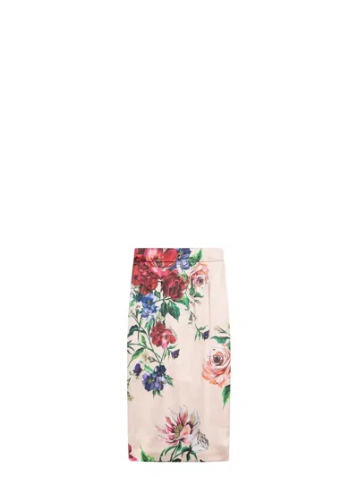 DOLCE & GABBANA WOMEN'S FIORI PRINT MIDI SKIRT