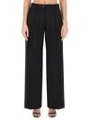 Dolce & Gabbana Flared Wool Pants In Black