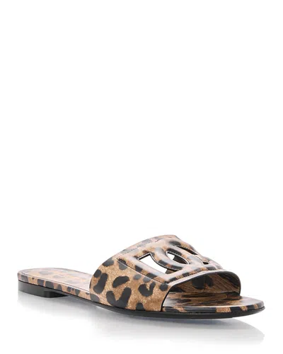 Dolce & Gabbana Women's Flat Slides In Brown