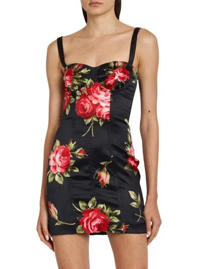 DOLCE & GABBANA WOMEN'S FLORAL BUSTIER MINIDRESS
