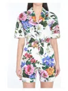 Dolce & Gabbana Multicolor Bermuda Shorts With All-over Floral Pattern Print In Cotton Woman In Multicolor