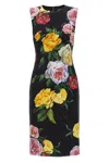 Dolce & Gabbana Longuette Dress With Floral Print Dresses Multicolor
